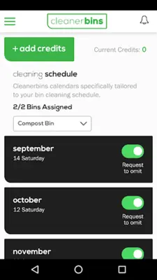 CleanerBins - Book a Wheelie B android App screenshot 1